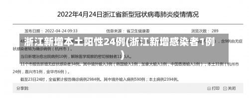 浙江新增本土阳性24例(浙江新增感染者1例)-第1张图片