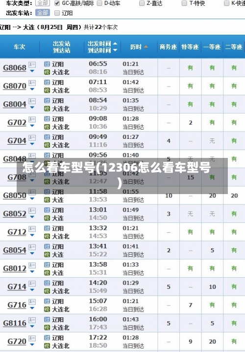 怎么看车型号(12306怎么看车型号)-第1张图片
