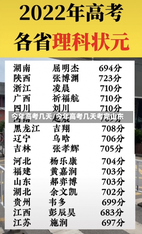 今年高考几天/今年高考几天考完山东-第2张图片