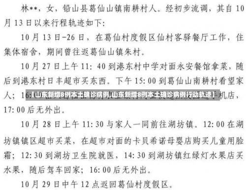 【山东新增8例本土确诊病例,山东新增8例本土确诊病例行动轨迹】-第1张图片