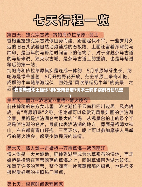 云南新增本土确诊3例(云南新增3例本土确诊病例行动轨迹)-第1张图片