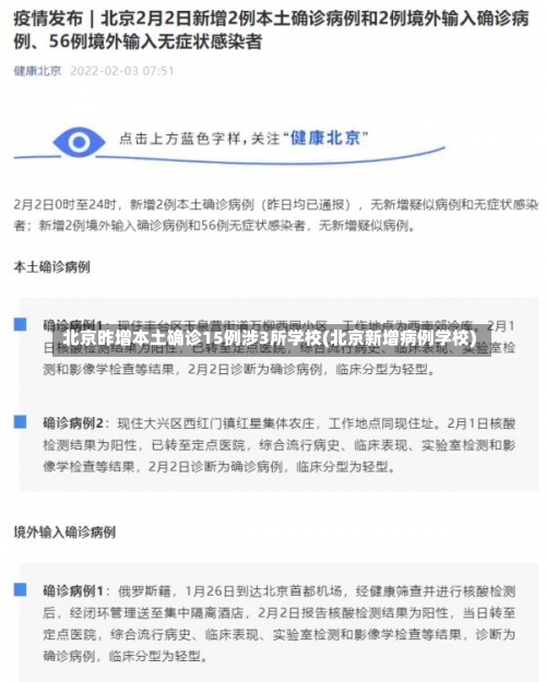 北京昨增本土确诊15例涉3所学校(北京新增病例学校)-第3张图片