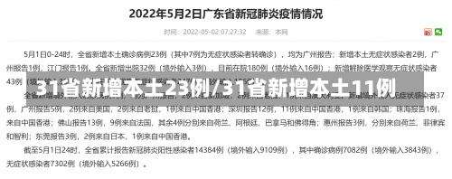 31省新增本土23例/31省新增本土11例-第3张图片