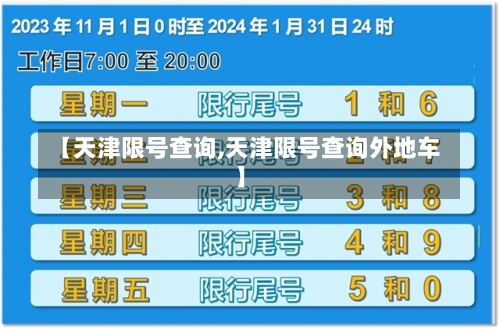 【天津限号查询,天津限号查询外地车】-第1张图片