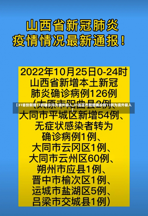 【31省份新增11例确诊均为境外输入,31省区市新增确诊例11例为境外输入】-第2张图片